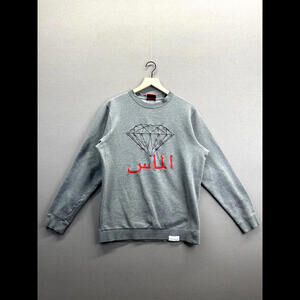 Diamonds Mens Grey Pullover Sweatshirt Crew Neck Long Sleeve No Size "